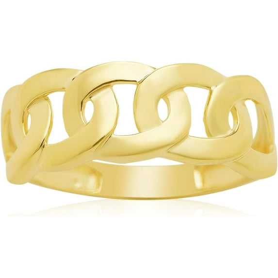 Floreo 10k Yellow Gold Cuban Women's Ring