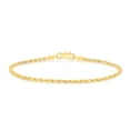 thumbnail image 1 of Floreo 10k Yellow Gold 2.5mm Diamond Cut Lite Rope Chain Bracelet or Anklet, 1 of 5