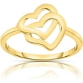 thumbnail image 1 of Floreo 10k Yellow Gold Double Hearts Women's Ring, 1 of 5