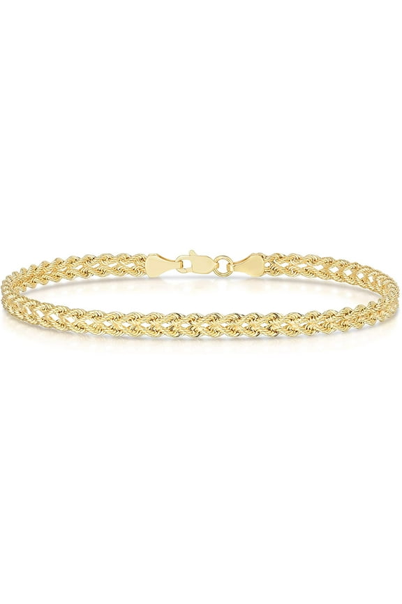 10k Yellow Gold Double Rope Chain Bracelet