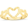 thumbnail image 1 of Floreo 10k Yellow Gold Graduated Open Triple Hearts Ring, Size 3-11, 1 of 4