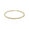 thumbnail image 1 of Floreo 10k Yellow Gold Hollow Rope Chain Bracelet and Anklet for Men & Women, 3mm, 1 of 2