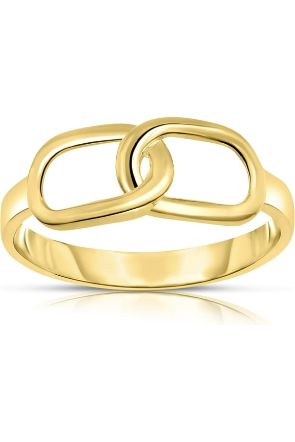 10k Yellow Gold Interlocked Link Women's Ring