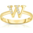 thumbnail image 1 of Floreo 10k Yellow Gold Letter A-Z Small Block Alphabet Character CZ Initial Ring, 1 of 5