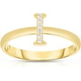 thumbnail image 1 of Floreo 10k Yellow Gold Letter A-Z Small Block Alphabet Character CZ Initial Ring, 1 of 5