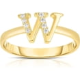 thumbnail image 1 of Floreo 10k Yellow Gold Letter A-Z Small Block Alphabet Character CZ Initial Ring, 1 of 5