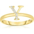 thumbnail image 1 of Floreo 10k Yellow Gold Letter A-Z Small Block Alphabet Character CZ Initial Ring, 1 of 5
