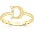 thumbnail image 1 of Floreo 10k Yellow Gold Letter A-Z Small Block Alphabet Character CZ Initial Ring, 1 of 5