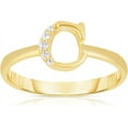 thumbnail image 1 of Floreo 10k Yellow Gold Letter A-Z Small Block Alphabet Character CZ Initial Ring, 1 of 5