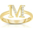 thumbnail image 1 of Floreo 10k Yellow Gold Letter A-Z Small Block Alphabet Character CZ Initial Ring, 1 of 5