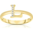 thumbnail image 1 of Floreo 10k Yellow Gold Letter A-Z Small Block Alphabet Character CZ Initial Ring, 1 of 5