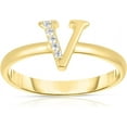 thumbnail image 1 of Floreo 10k Yellow Gold Letter A-Z Small Block Alphabet Character CZ Initial Ring, 1 of 5