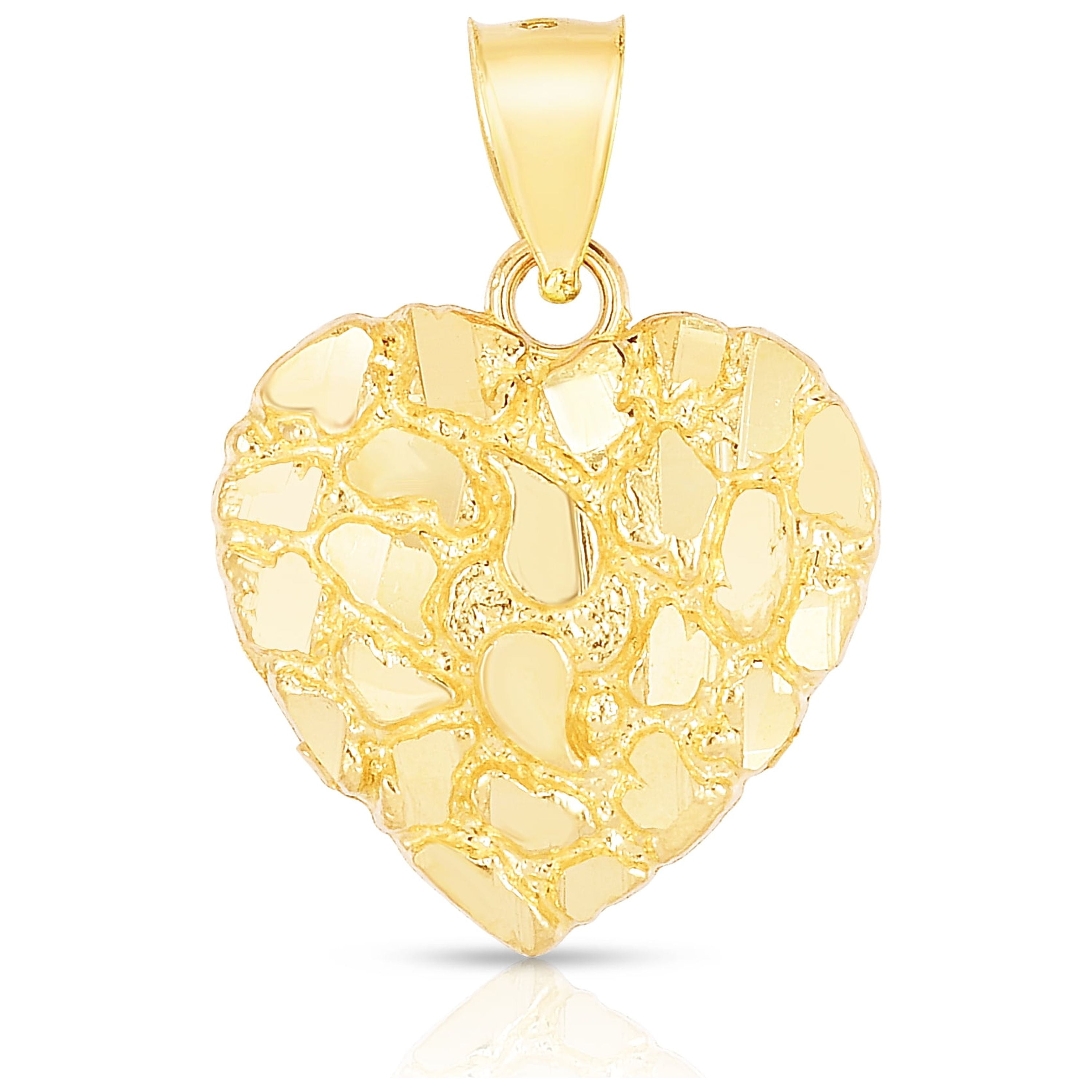 Gold on Sterling Silver Heart Nugget Pendant – David Smith Jewellery