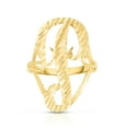 thumbnail image 1 of Floreo 10k Yellow Gold Personalized Letter Extra Large Cursive Initial Ring, 1 of 3
