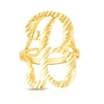 thumbnail image 1 of Floreo 10k Yellow Gold Personalized Letter Extra Large Cursive Initial Ring, 1 of 3