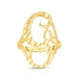 thumbnail image 1 of Floreo 10k Yellow Gold Personalized Letter Extra Large Cursive Initial Ring, 1 of 3
