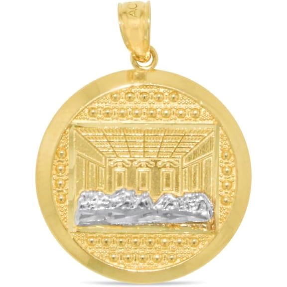 Floreo 10k Yellow Gold Round Last Supper Charm Religious Pendant