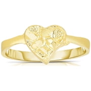 Floreo 10k Yellow Gold Mini Extra Small Heart Nugget Ring, Sizes 4 - 11