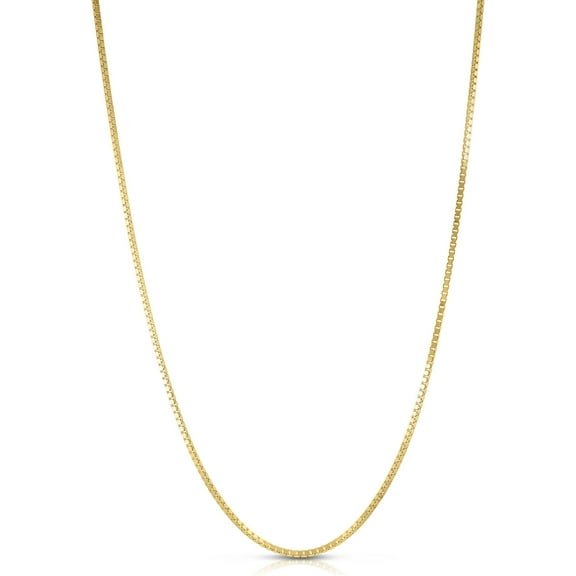 Floreo 10k Yellow Gold Solid Box Chain Link Necklace