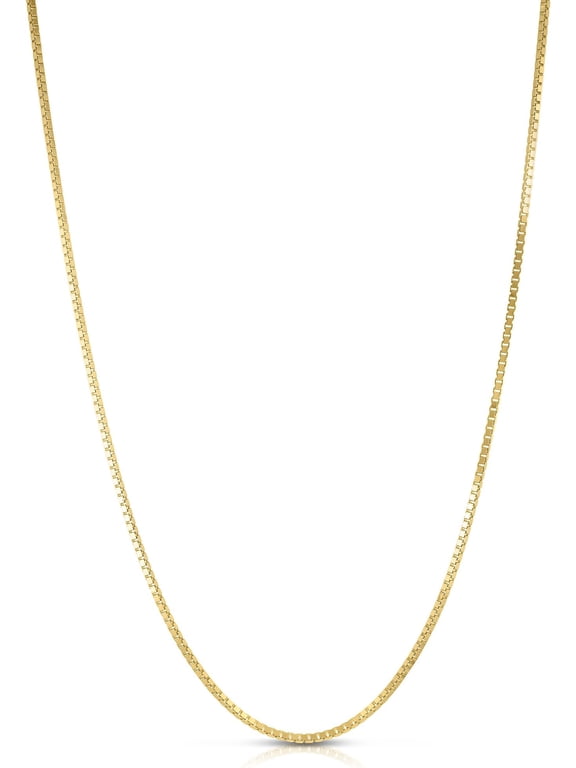 10k Yellow Gold Solid Box Chain Link Necklace
