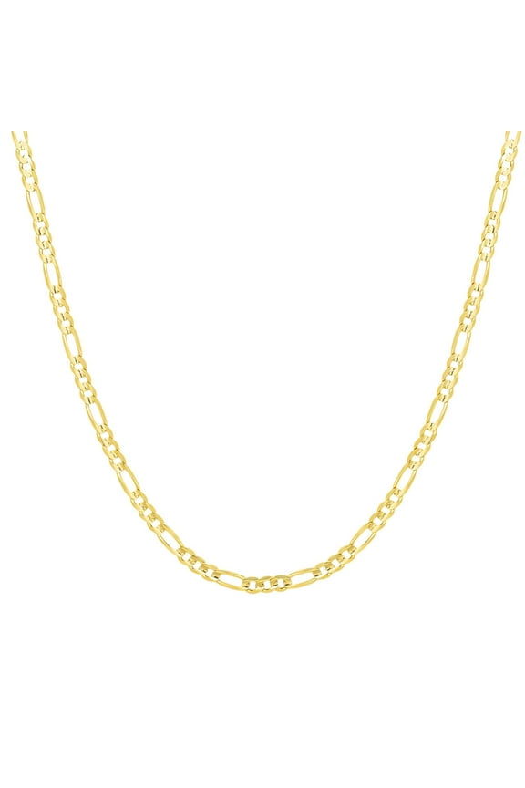 10k Yellow Gold 4mm Solid Clasic Figaro Necklace