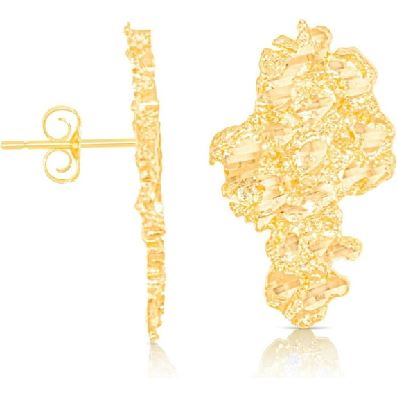 Floreo 10k Yellow Gold Solid Nugget Earrings