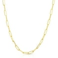 thumbnail image 1 of Floreo 10k Yellow Gold Solid Paperclip Chain Necklace, 1 of 5