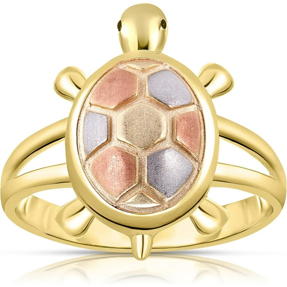 Floreo Tri Color, Turtle Ring, 10K Yellow Gold