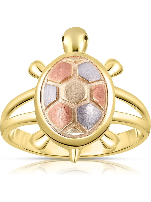 10k Yellow Gold Tri-Color Turtle Women's Ring