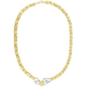 Floreo 10k Yellow Gold XOXO X&O X and O and Heart Hugs and Kisses I Love You Chain Necklace or Bracelet Optional Jewelry Set
