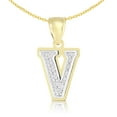 thumbnail image 1 of Floreo 10k Yellow Gold and White Gold 15mm 3D Alphabet Initial A-Z Pendant with Optional Cable Chain Necklace, 1 of 3