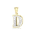 thumbnail image 1 of Floreo 10k Yellow Gold and White Gold 15mm 3D Alphabet Initial A-Z Pendant with Optional Cable Chain Necklace, 1 of 2