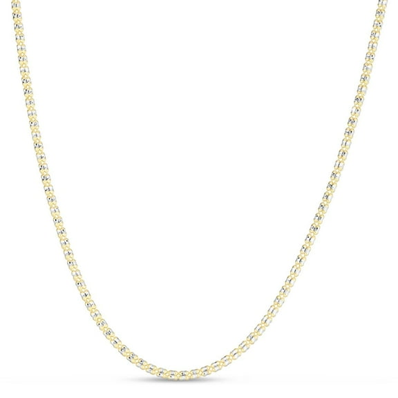 Floreo 10k Yellow Gold and White Gold 2.7mm Two-Tone Ice Chain Necklace