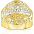 thumbnail image 1 of Floreo 10k Yellow Gold and White Gold Round Last Supper Double Band Ring, 1 of 4