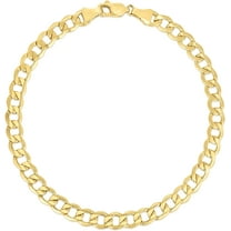 Floreo 10k Yellow Gold 4mm Solid Curb Cuban Chain Bracelet or Anklet