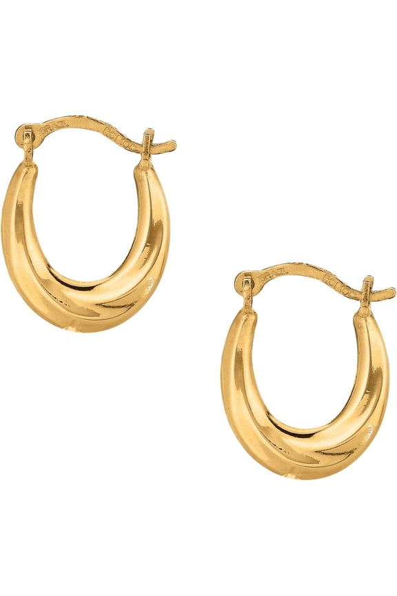 10k Yellow Gold or White Gold 14mm Mini Oval Hoop Earrings