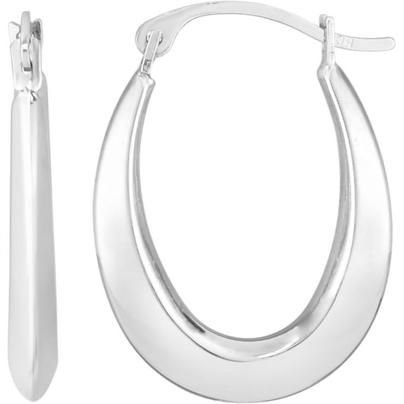 Floreo 10k Yellow Gold or White Gold 17mm Light Oval Hoop Earrings