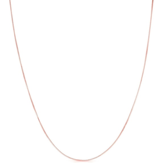 Floreo 10k Yellow Gold or White Gold or Rose Gold 0.45mm Solid Classic Box Chain Necklace