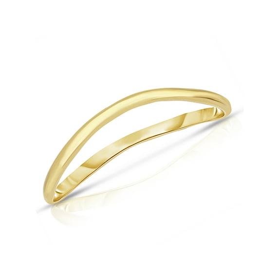 Floreo 10k Yellow Gold or White Gold or Rose Gold 1.5mm Curved Thumb Ring, Sizes 7-14