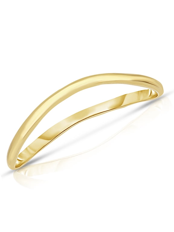 10k Yellow Gold or White Gold or Rose Gold 1.5mm Curved Thumb Ring, Sizes 7-17