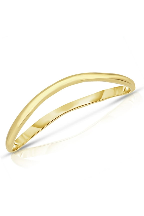 10k Yellow Gold or White Gold or Rose Gold 1.5mm Curved Thumb Ring, Sizes 7-17