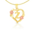 thumbnail image 1 of Floreo 10k Yellow and Rose Gold A-Z Initial Heart Pendant with Optional Necklace, 1 of 1