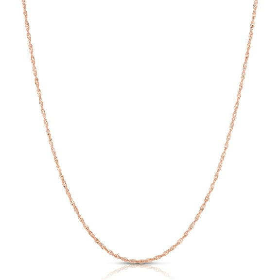 Floreo 14k Rose Gold 1.1mm Singapore Chain Necklace