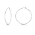 thumbnail image 1 of Floreo 14k White Gold 1.5mm x 30mm High Polish Round Tube Hoop Earrings, 1 of 3
