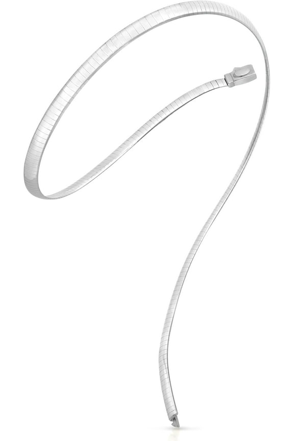 14k White Gold 4mm Classic Omega Chain Necklace