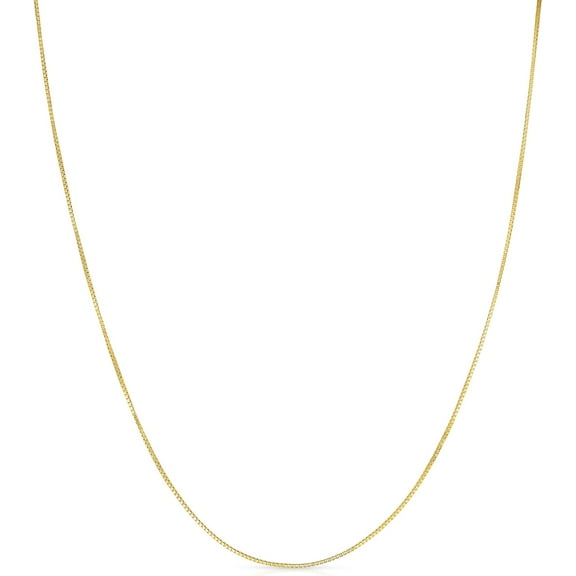 Floreo 14k Yellow Gold 0.45mm Solid Box Chain Link Necklace with Spring Ring Closure 16 Inch