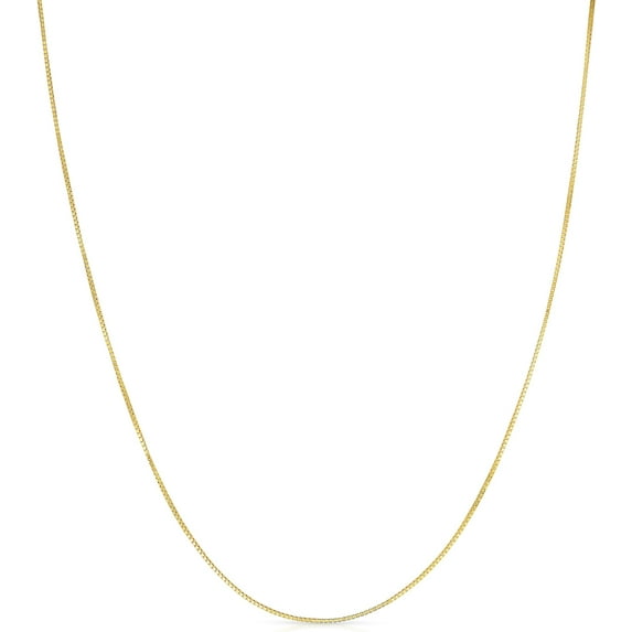 Floreo 14k Yellow Gold 0.45mm Solid Box Chain Link Necklace with Spring Ring Closure 16 Inch