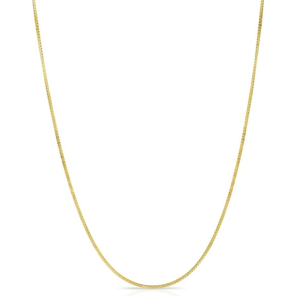 Floreo 14k Yellow Gold 0.85mm Solid Box Chain Link Necklace 16 Inch