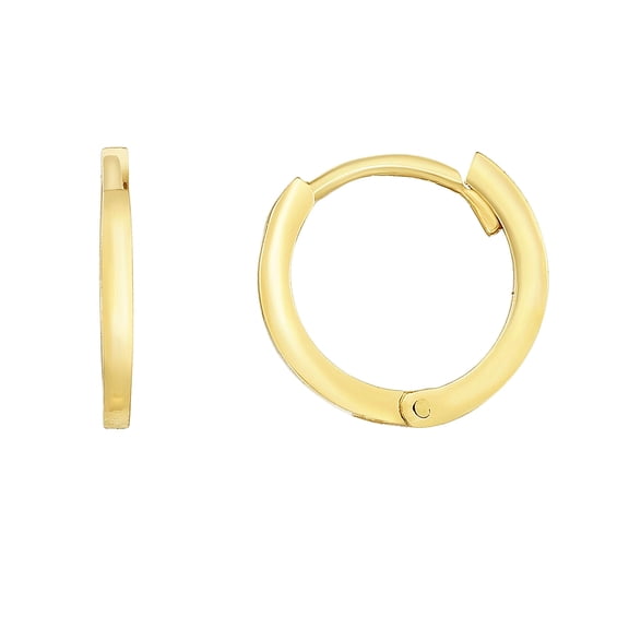 Floreo 14k Yellow Gold 11mm High Polish Endless Hoop Huggie Earrings