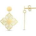 thumbnail image 1 of Floreo 14k Yellow Gold 17.4mm Polished Flower Stencil Cutout Drop Earrings, 1 of 3